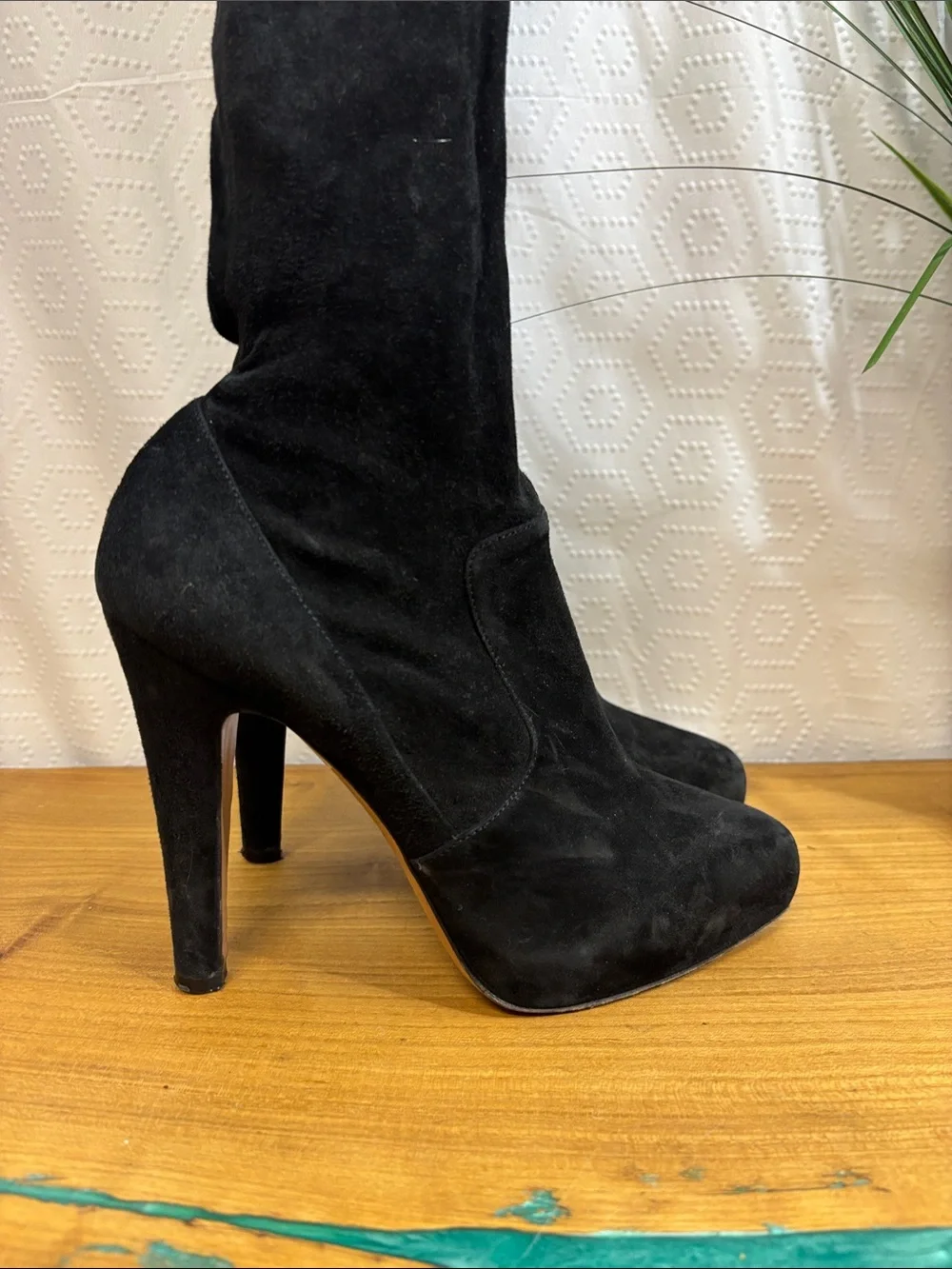 Karen millen over the knee suede stretch boot 38